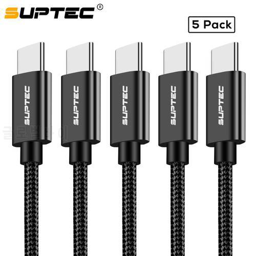 SUPTEC 5 Pack USB Type C Cable for Samsung S9 S8 Note 9 2A Charger Fast Charging Type-C Cable for Huawei Xiaomi Mi 8 Oneplus 6 5