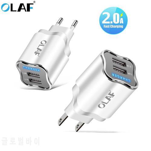 OLAF LED 5V2A USB Charger EU US Adapter fast wall travel charger charging for Samsung S7 xiaomi redmi huawei micro usb cable 1m