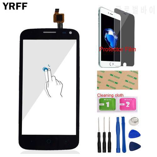 YRFF 4.5&39&39 Touch Front Glass For ZTE Blade Q Lux / Qlux 3G 4G Touch Screen Touch Digitizer Panel Tools + Protector Film Adhesive