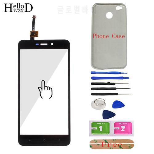 Mobile Touch Screen For Xiaomi Redmi 4X Front Touch Glass Screen Glass Digitizer Panel Sensor Free Tools +Adhesive