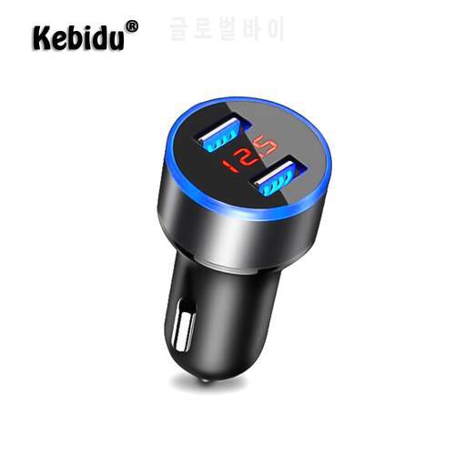 Kebidu 5V 3.4A Dual USB Car Charger Digital LCD Display For iPhone Xiaomi Samsung Fast Charging Cigarette Socket Lighter