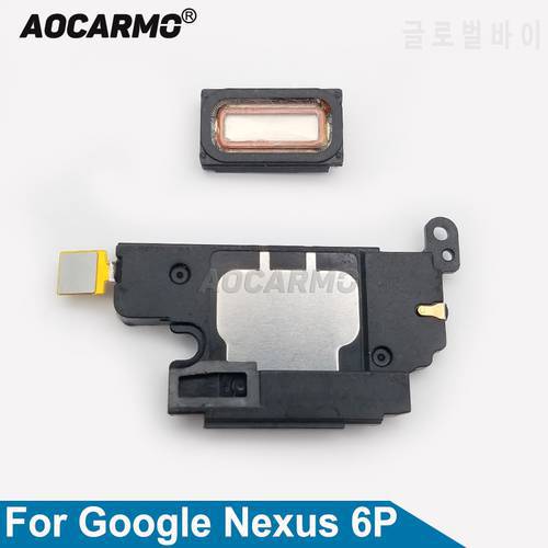 Aocarmo Top Ear Speaker With Sticker Bottom Loudspeaker Flex Cable For Huawei For Google Nexus 6P Replacement