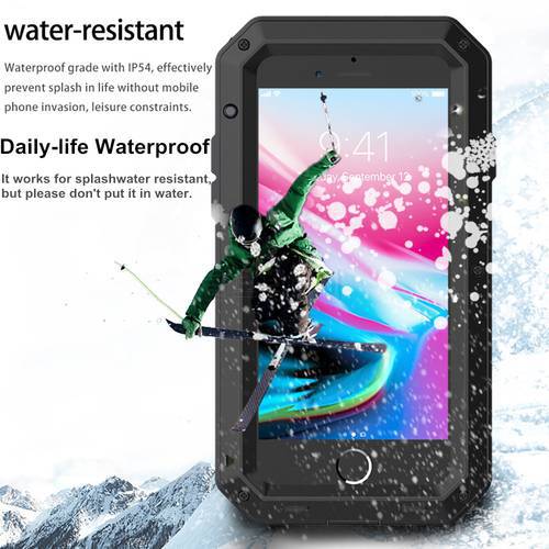 Luxury Shockproof Waterproof Dustproof Case for iPhone 14 13 12 11 Pro XS Max XR 10 7 8 6 s Plus Doom Armor Metal Aluminum Cover