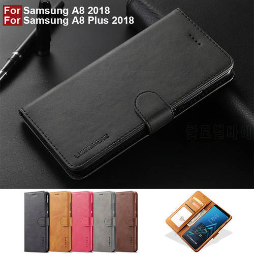 Coque A8 2018 Case For Samsung Galaxy A8 2018 Case Leather Vintage Wallet Cover Samsung A8 Plus 2018 Case Flip Phone Case On A8