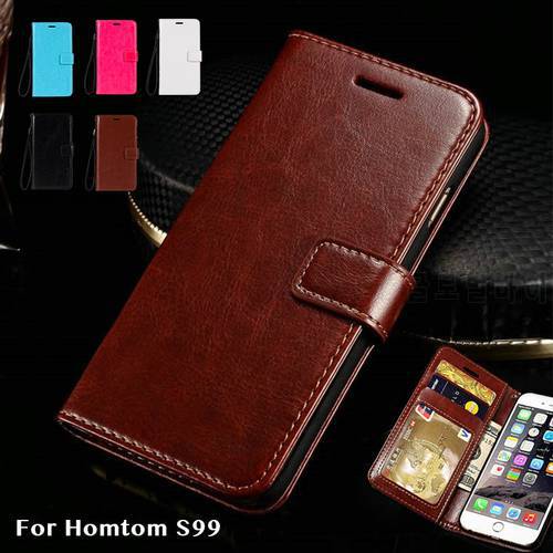 Pu Leather Wallet Case For Homtom S99 Business Phone Case For Homtom S99 Flip Book Case Soft Tpu Silicone Back Cover