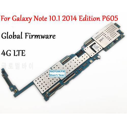 Tested Full Work Unlock Motherboard For Samsung Galaxy Note 10.1 2014 Edition P605 SM-P605 LTE Logic Circuit Electronic 16GB