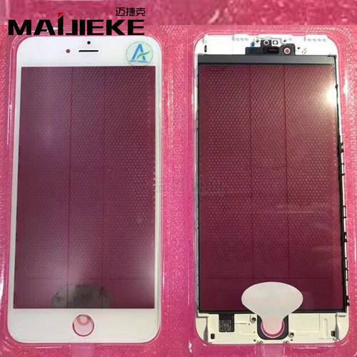 MAIJIEKE Original 4 in 1 For iPhone 8 plus 7 6s 6 plus 5 5s Screen Front Outer Glass with Frame OCA Polarizer Replacement