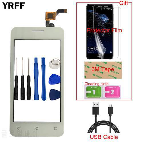 Mobile Phone Front Touch Screen For Fly FS407 Touch Screen Glass Digitizer Panel Sensor Capacitive + Free Protector Film Tape