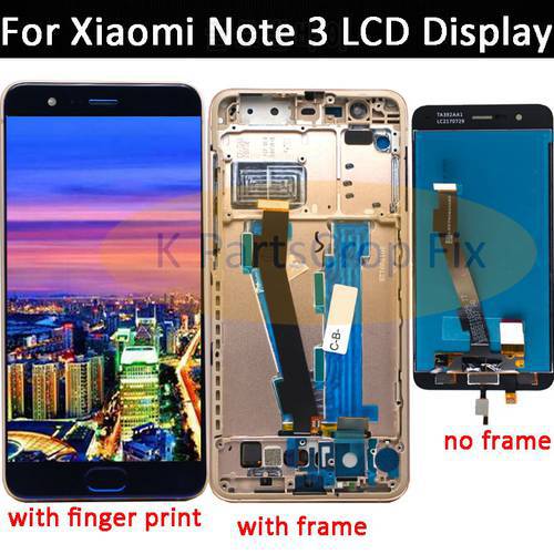 for Xiaomi Mi Note 3 LCD Display Touch Screen+Fingerprint FPC Test Good Digitizer Assembly Replacement FHD For Xiaomi Mi Note3