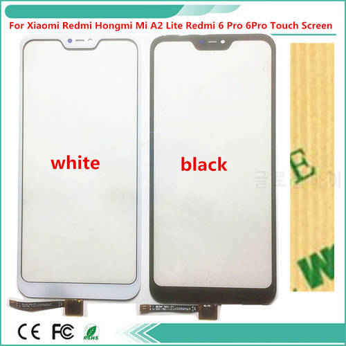 5.84 inch phone For Xiaomi Mi A2 Lite Redmi 6Pro 6 Pro Touch Screen Sensor Glass Panel Front Outer Glass Replace Parts