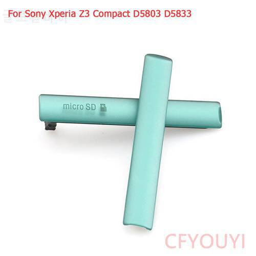 Top Quality For Sony Xperia Z3 Compact D5803 D5833 USB Cover + Micro SIM SD Slot Port dust Plug Z3 Mini