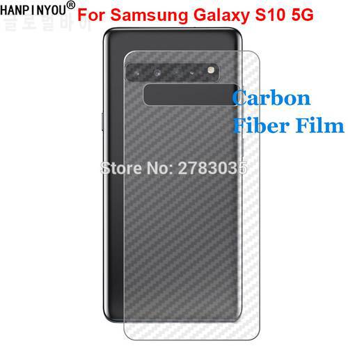 For Samsung Galaxy S10 S10e S20 Lite Plus Ultra LTE / 5G 3D Anti fingerprint Carbon Fiber Back Film Screen Protector Sticker