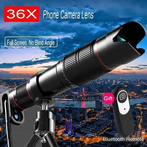 Universal 4K 36x Zoom Mobile Phone Telescope Lens Telephoto External Smartphone Camera Lens For IPhone Sumsung huawei all phone