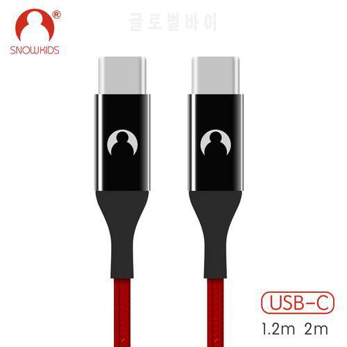 Snowkids 60W USB C to USB C Cable PD QC 2.0/3.0 Fast Charge Data Cable for MacBook Air Pro Xperia Pixel P30 Mate20 Mi9 Lumi