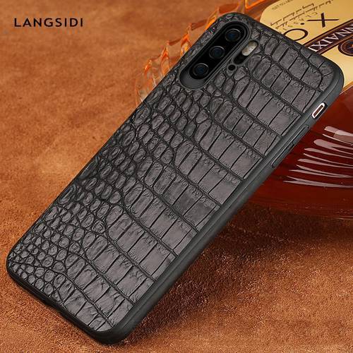 Luxury Crocodile Natural Leather Case For huawei p30 Lite P40 pro p20 Mate 20 case mobile phone Cover for Honor 10 20 Pro 8x 9x