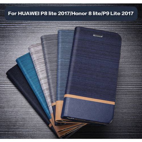 For Huawei P8 lite 2017 Flip Book Case For Huawei Honor 8 Lite P9 Lite 2017 Business Leather Case Soft Tpu Silicone Back Cover