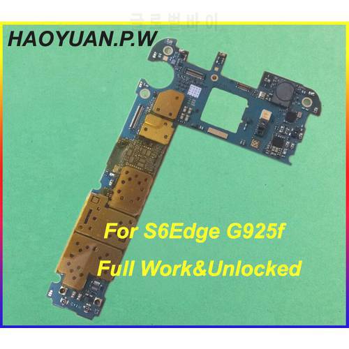 HAOYUAN.P.W Original Work Unlocked Mainboard Motherboard Circuit For Samsung Galaxy S6 Edge G925i G925F 32GB EU Version