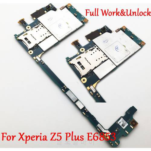 Full Work Original Unlocked Motherboard For Sony Xperia Z5 Plus Z5+ Premium E6853 Single-SIM Logic Circuit Electronic panel
