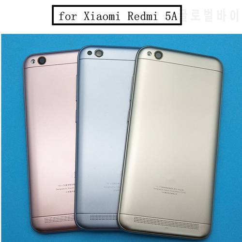 Original For Xiaomi Redmi 5A Battery Back Cover Rear Door Housing + Side Key + Camera Glass Lens Replacement Repair Spare Parts