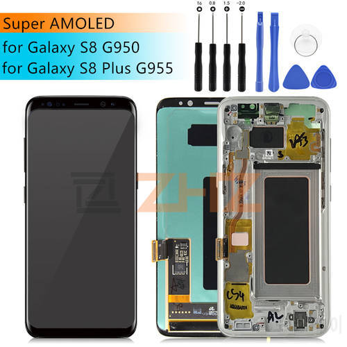 For Samsung Galaxy S8 lcd G950 Display S8 Plus G955 Screen With Touch Digitizer Assembly With Frame s8 Display Replacement