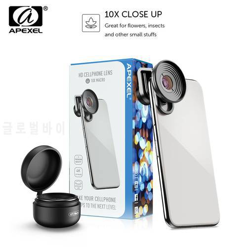 APEXEL HD 10X Super Macro Lens Phone Camera Mobile Macro Lens For iPhone x xs max Samsung s9 s10 Xiaomi Redmi all smartphones
