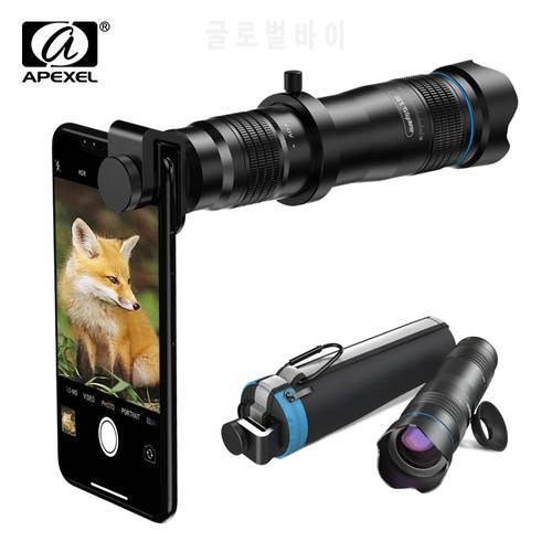 APEXEL optic phone mobile camera lens 36x telephoto telescope lens monocular+ selfie tripod for iPhone Huawei all Smartphones