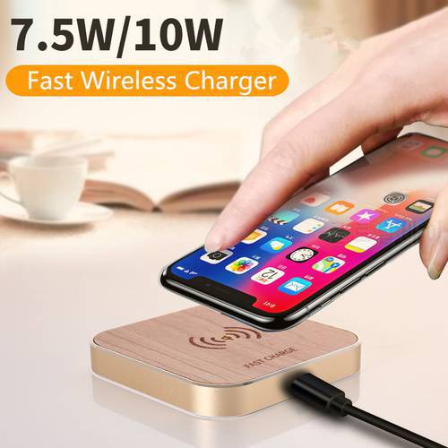 10W Wood Fast Wireless Charger For Samsung Galaxy S9+ S8 S7 Note 9 S7 Edge Qi Charging Pad for iPhone XS Max XR X 8 Plus