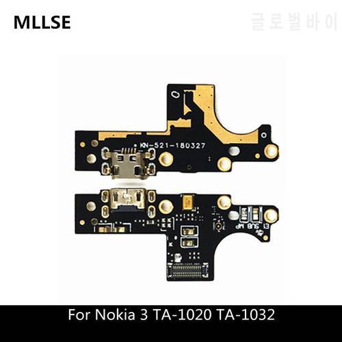 For Nokia 3 TA-1020 TA-1032 USB Charger Micro Charging Jack Port Dock Connector board Flex Cable With Microphone Repair Parts