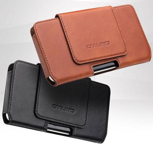 Waist Hanging Phone Pouch Bags For iPhone X XS MAX XR Genuine Leather Magnetic Cowhide Cover Case For iPhoneX Qialino Brand