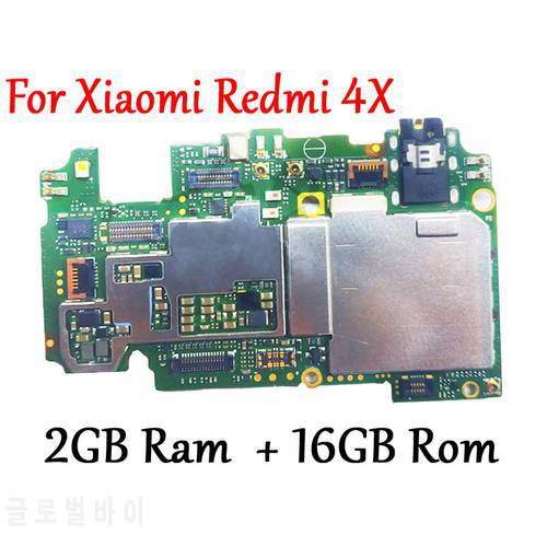 (Tested)Full Work Original Unlock Motherboard For Xiaomi Redmi 4X 2GB+16GB Logic Circuit Board Plate Fast Ship