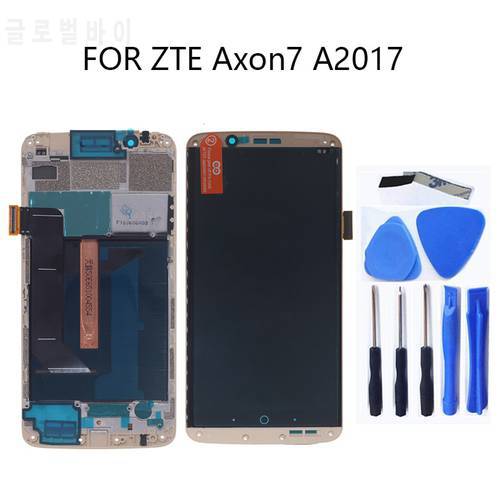 Original AMOLED for zte Axon 7 LCD with frame display touch screen digitizer Assembly for zte A2017 A2017U A2017G Axon7 LCD