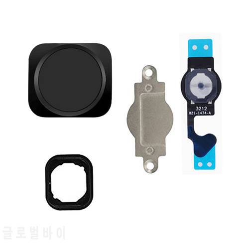 1set New For iPhone 5 5G 5C Home Button Flex Home Button Menu with Holding Gasket Rubber Spacer Flex Cable
