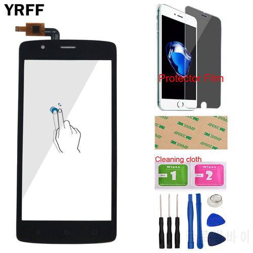 YRFF Mobile Touch Screen Panel For Fly Cirrus 3 FS506 Touch Screen Capacitive Digitizer Front Glass Panel Sensor +Protector Film