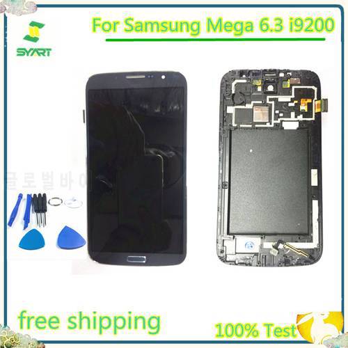 100% Tested LCD Display Touch Screen Digitizer Assembly Replacement Part For Samsung Galaxy Mega 6.3 i9200 i9205 With Free Tools