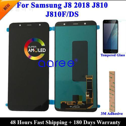 100% AMOLED OLED LCD Screen For Samsung J8 2018 LCD J810 LCD For Samsung J8 2018 J810 LCD Screen Touch Digitizer Assembly