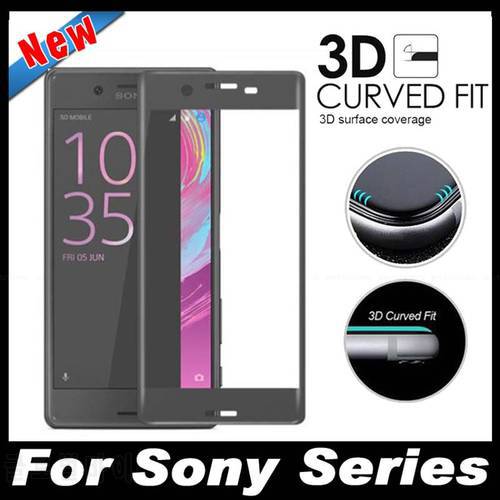 For Sony Xperia XA Screen Printing Toughened Glass For Sony Xperia XA F3111 F3112 Curved Surface Full Protective Film Case