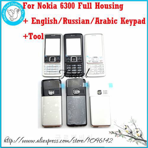 For Nokia 6300 Brandnew Full Complete Mobile Phone Housing Cover Case+ English or Russian Keypad + Free Tools