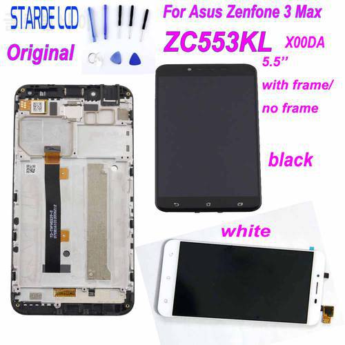 For Asus Zenfone 3 Max ZC553KL X00DD LCD Display Panel Touch Screen Sensor Assembly with Frame X00DA LCD+Tools
