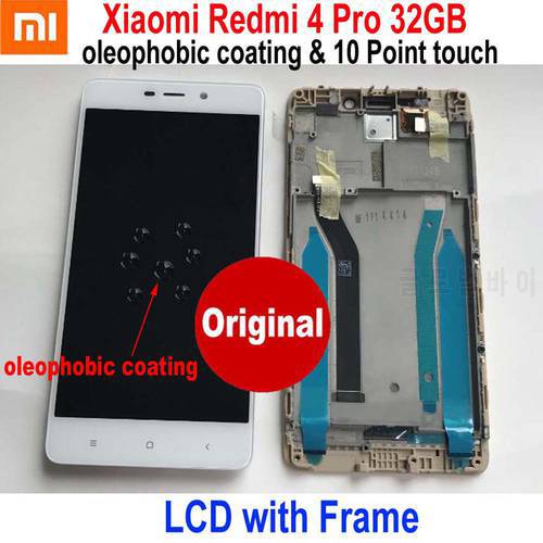 Original New Best For Xiaomi Redmi 4 2GB 16GB LCD Display 10 Point Touch Screen Digitizer Assembly Sensor with Frame