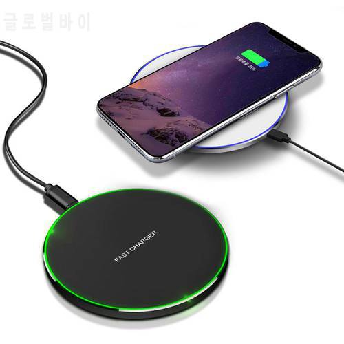 QC3.0 FAST Wireless Charger Pad Charging 10W for iPhone 8 X Samsung S10 A50 A40 XiaoMi MI 9 9T Charge Mobile Phone USB QI Device