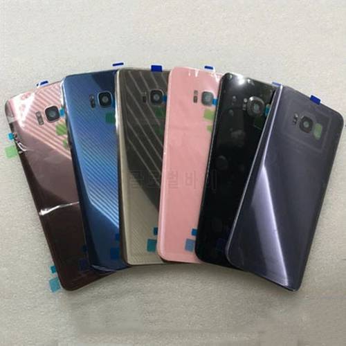 10 pcs Housing Rear Battery Door Case For Samsung Galaxy S8 G950 S8+ S8Plus G955 S8 Plus Back Glass Cover +Camera Lens +Adhesive