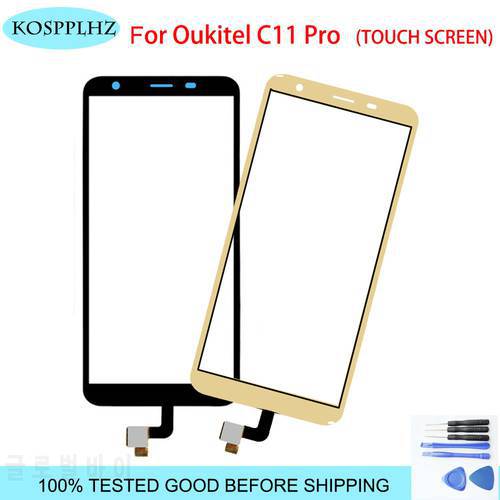 KOSPPLHZ Touch Screen For Oukitel C11 / C11 PRO Front Glass Digitizer Panel Sensor Lens Replacement +TOOLS