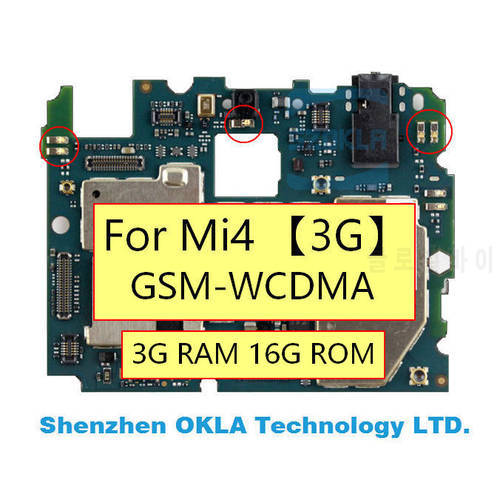 1pcs For Xiaomi Mi4 MI4W MI4C Motherboard Mainboard Not support FDD-LTE 3G Net mother Board Replacement