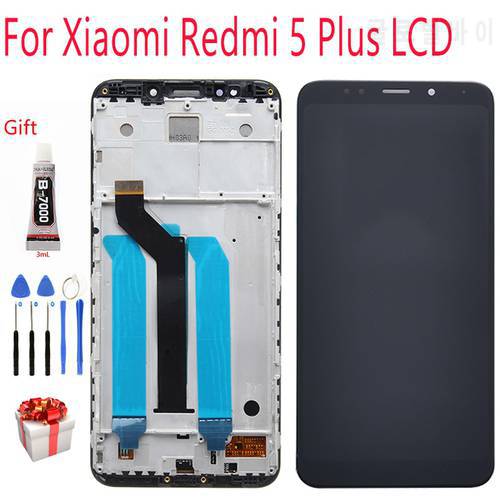 Display For Xiaomi Redmi 5 Plus LCD Display With Frame Touch Screen Display On For Redmi 5 Plus LCD 5.99 inch 2160*1080 Display