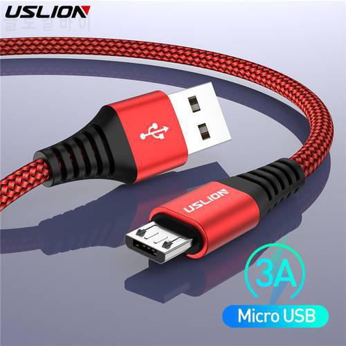 USLION 3A Micro USB Cable Fast Charge USB Data Cable Cord for Samsung S6 Xiaomi Redmi Note 4 Android Microusb Cable Mobile Phone