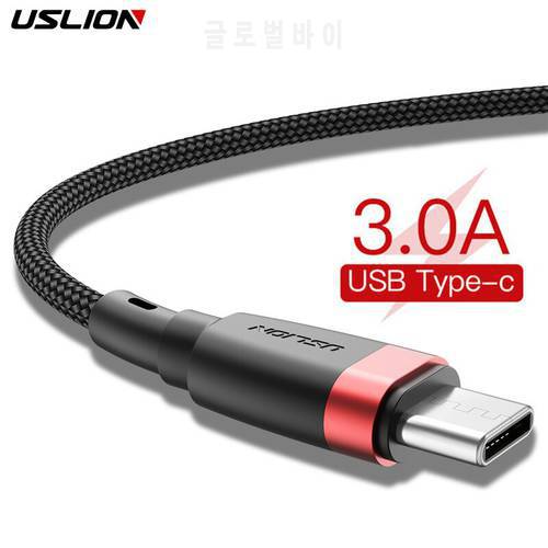 USLION USB Type C Cable for Samsung S10 S9 S8 3A Fast Charging Type-C Phone Charge Wire USB C Cable for Xiaomi mi9 Redmi note 7