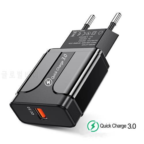 USB Charger Quick Charge 3.0 18W QC 3.0 4.0 Fast charger USB Charging Mobile Phone Charger For iPhone X Samsung Xiaomi Tablet