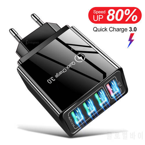 Quick Charge 3.0 4.0 USB Phone Charger Universal Fast Charging Travel AC Power Adapter For iPhone Samsung Xiaomi Tablets Charger
