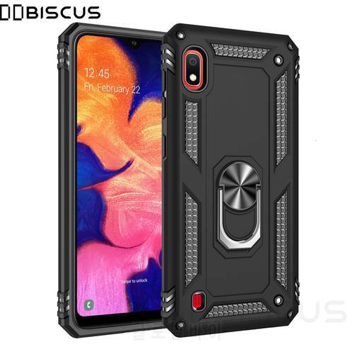 Luxury Armor Soft Shockproof Case For Samsung Galaxy A10 2019 SM-A105F/DS A105FN A105 Silicone Bumper Hard Cover Metal Ring Case