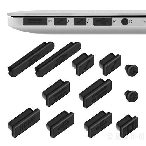 12PCS Silicone Anti-dust Plugs Protection Set Laptop Dust Plug Ports Case Cvoer for Apple MacBook Pro 13 15 Retina / Air 11 13